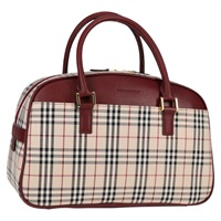 【原宿店限定】バーバリー BURBERRY ハンドバッグ ノバチェック キャンバス ベージュ ゴールド レディース am8511V