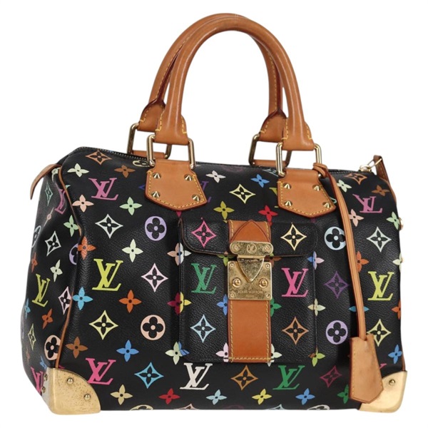 【原宿店限定】ルイ・ヴィトン LOUIS VUITTON スピーディ30 ハンドバッグ モノグラム・マルチカラー ブラック M92642 レディース 115221V
