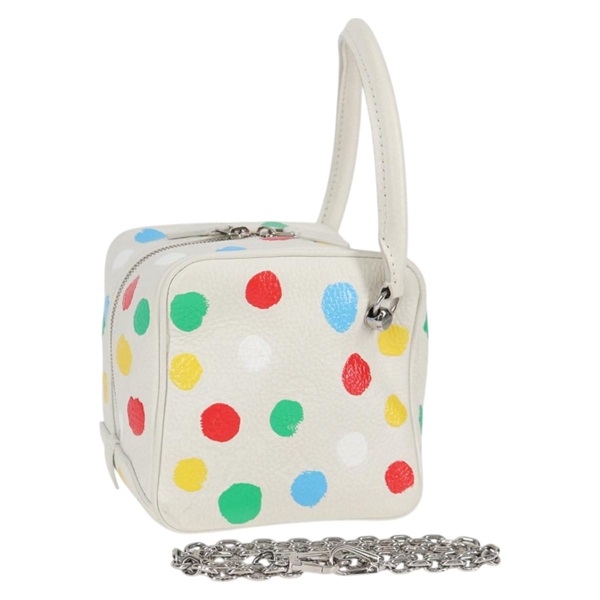 【原宿店限定】ルイ・ヴィトン LOUIS VUITTON スクエアバッグ ハンドバッグ モノグラム草間彌生 ホワイト レディース 121522M