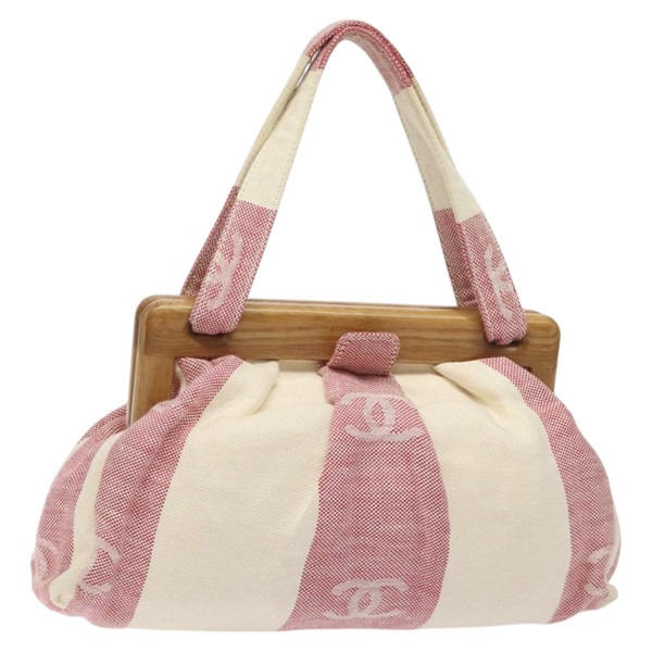 【原宿店限定】シャネル CHANEL ハンドバッグ キャンバス ベージュ ゴールド レディース 122428V