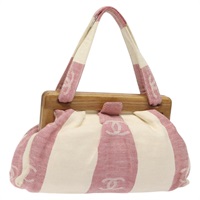 【原宿店限定】シャネル CHANEL ハンドバッグ キャンバス ベージュ ゴールド レディース 122428V