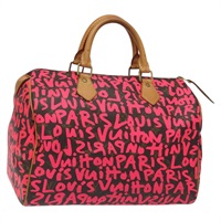 【原宿店限定】ルイ・ヴィトン LOUIS VUITTON スピーディ30 ハンドバッグ モノグラムグラフィティ ピンク M93704 レディース 125488V