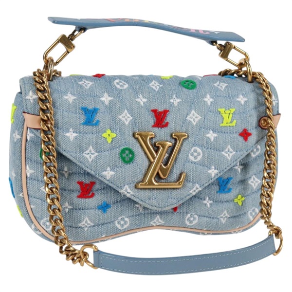 【原宿店限定】ルイ・ヴィトン LOUIS VUITTON チェーンバッグMM ハンドバッグ ニューウェーブ ライトブルー M53692 レディース BD2243SM