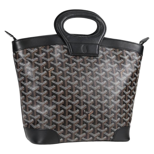 【原宿店限定】ゴヤール GOYARD ハンドバッグ ヘリンボーン PVC レザー ブラック シルバー レディース 123524M