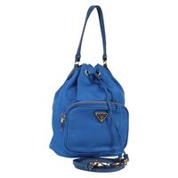 【原宿店限定】プラダ PRADA ハンドバッグ ナイロン 2way ブルー ゴールド レディース 127263V