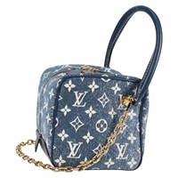 【原宿店限定】ルイ・ヴィトン LOUIS VUITTON スクエアバッグ ハンドバッグ モノグラムデニム ブルー レディース MX471M
