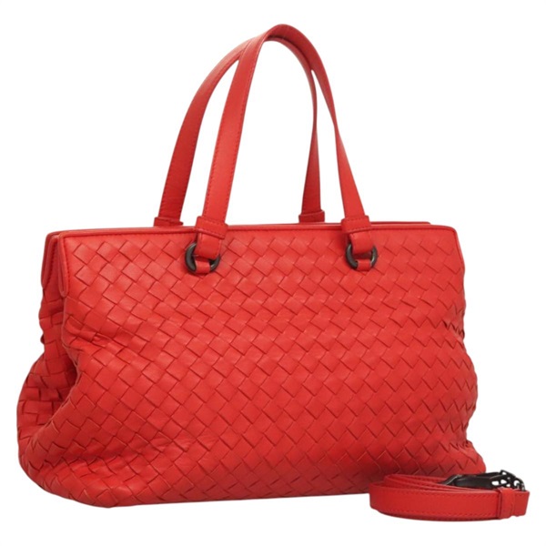 【原宿店限定】ボッテガヴェネタ BOTTEGAVENETA ハンドバッグ イントレチャート レザー 2way レッド レディース 127841V
