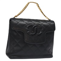 【原宿店限定】シャネル CHANEL ハンドバッグ マトラッセ ココマーク チェーン ラムスキン ブラック ゴールド レディース 129531V