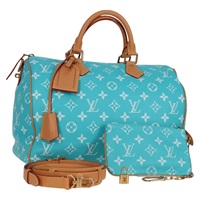 【原宿店限定】ルイ・ヴィトン LOUIS VUITTON スピーディP9バンドリエール40 ハンドバッグ モノグラム ターコイズブルー M11563 レディース 115230SM