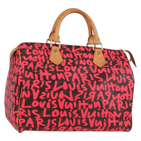 【原宿店限定】ルイ・ヴィトン LOUIS VUITTON スピーディ30 ハンドバッグ モノグラムグラフィティ ピンク M93704 レディース 128854V