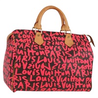 【原宿店限定】ルイ・ヴィトン LOUIS VUITTON スピーディ30 ハンドバッグ モノグラムグラフィティ ピンク M93704 レディース 128854V