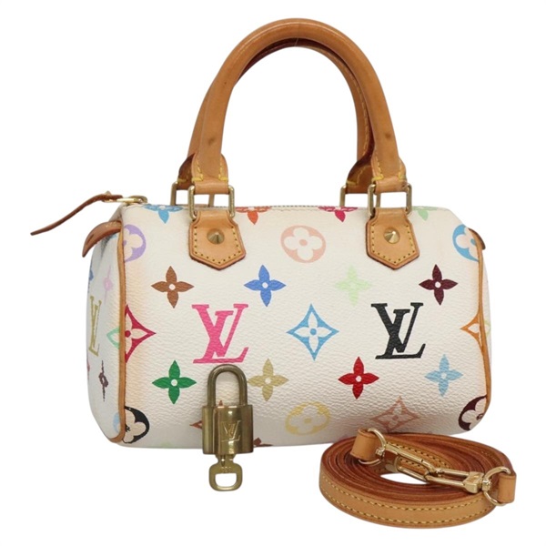 【原宿店限定】ルイ・ヴィトン LOUIS VUITTON ミニスピーディ ハンドバッグ モノグラム・マルチカラー ホワイト M92645 レディース 131386V