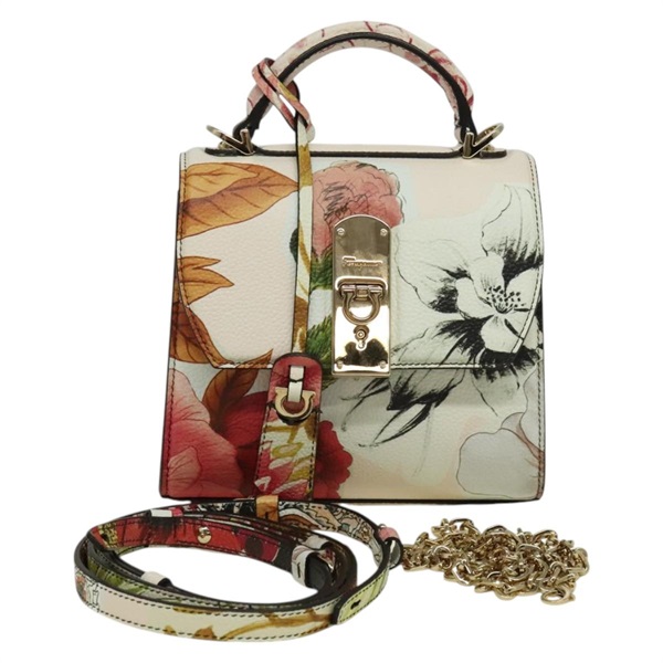 【原宿店限定】サルヴァトーレフェラガモ Salvatore Ferragamo ハンドバッグ ガンチーニ チェーン レザー 2way ピンク ゴールド レディース 131645M