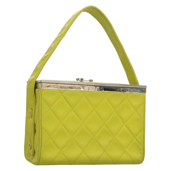 【原宿店限定】シャネル CHANEL ハンドバッグ マトラッセ ラムスキン シルバー レディース 132923V