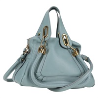 【原宿店限定】クロエ Chloe パラティ ハンドバッグ レザー 2way ブルー ゴールド レディース yk18722V
