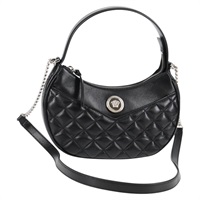 【原宿店限定】ヴェルサーチ VERSACE ハンドバッグ レザー 2way シルバー ブラック レディース 118846M