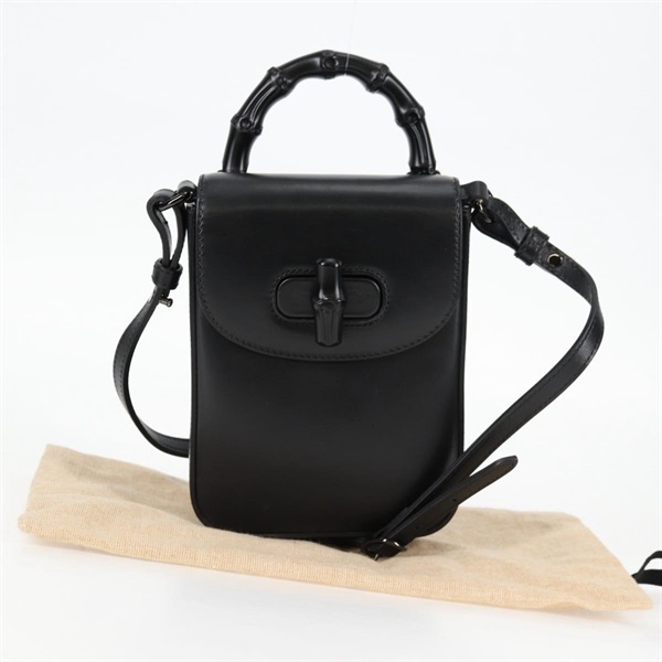 【原宿店限定】グッチ GUCCI ハンドバッグ レザー 2way ブラック 702106 レディース 118849M