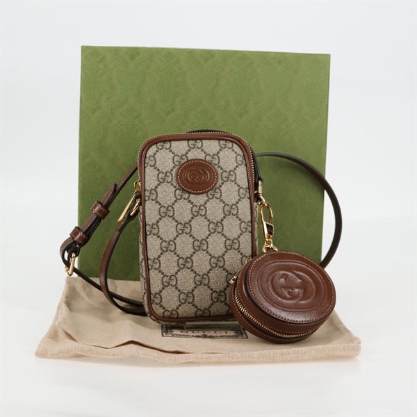 【原宿店限定】グッチ GUCCI ショルダーバッグ GGスプリーム PVC ベージュ ゴールド 700959 レディース 118864M