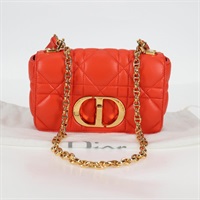 【原宿店限定】クリスチャンディオール Christian Dior ショルダーバッグ CARO カロマイクロカナージュ レザー オレンジ ゴールド レディース 121261M