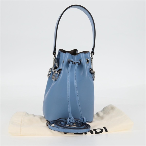 【原宿店限定】フェンディ FENDI ミニモントレゾール ショルダーバッグ レザー ライトブルー シルバー 8BS010 レディース 121266M