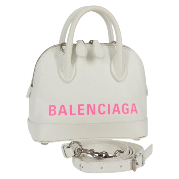 【原宿店限定】バレンシアガ BALENCIAGA ハンドバッグ ヴィルトップハンドル レザー 2way ホワイト 550646 レディース 126183M