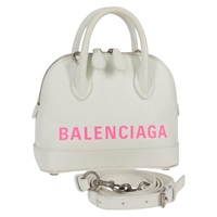 【原宿店限定】バレンシアガ BALENCIAGA ハンドバッグ ヴィルトップハンドル レザー 2way ホワイト 550646 レディース 126183M