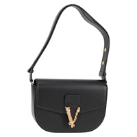 【原宿店限定】ヴェルサーチ VERSACE ショルダーバッグ レザー ブラック ゴールド レディース 118685AM