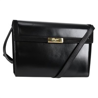 【原宿店限定】サルヴァトーレフェラガモ Salvatore Ferragamo ショルダーバッグ ガンチーニ レザー ブラック ゴールド レディース 118793V