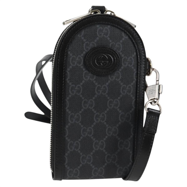 【原宿店限定】グッチ GUCCI ショルダーバッグ GGスプリーム PVC ブラック シルバー レディース 118863M