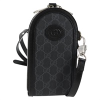 【原宿店限定】グッチ GUCCI ショルダーバッグ GGスプリーム PVC ブラック シルバー レディース 118863M
