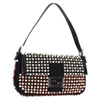 【原宿店限定】フェンディ FENDI マンマバゲット ショルダーバッグ ナイロン ブラック ゴールド レディース 119240SM