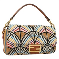 【原宿店限定】フェンディ FENDI マンマバゲット ショルダーバッグ ビーズ ベージュ ゴールド レディース 119241SV
