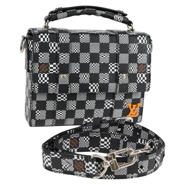 【原宿店限定】ルイ・ヴィトン LOUIS VUITTON フラップソフトトランクメッセンジャー ショルダーバッグ ダミエディストーテッド ブラック N50032 レディース 122429M
