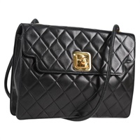 【原宿店限定】シャネル CHANEL ショルダーバッグ マトラッセ ラムスキン ブラック ゴールド レディース 126497V