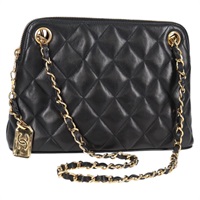 【原宿店限定】シャネル CHANEL ショルダーバッグ マトラッセ チェーン ラムスキン ブラック ゴールド レディース 126602V