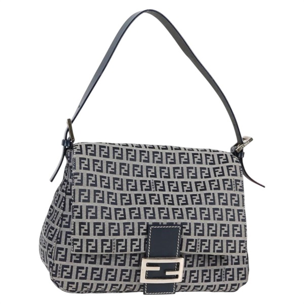 【原宿店限定】フェンディ FENDI マンマバゲット ショルダーバッグ ズッキーノキャンバス ネイビー シルバー レディース 126702V