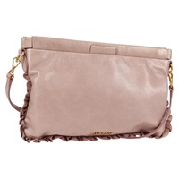 【原宿店限定】ミュウ ミュウ Miu Miu ショルダーバッグ レザー ピンク ゴールド レディース 127013V