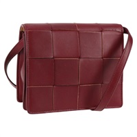 【原宿店限定】ボッテガヴェネタ BOTTEGAVENETA カセット ショルダーバッグ イントレチャート レザー レッド レディース 127377V