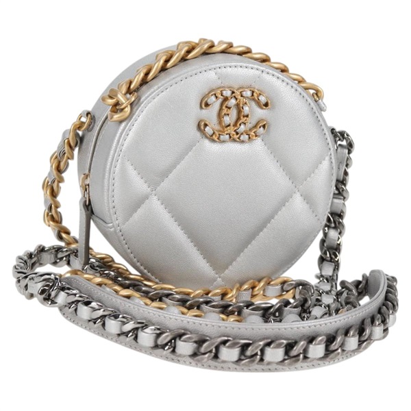 【原宿店限定】シャネル CHANEL シャネル 19  ショルダーバッグ チェーン ラムスキン ゴールド シルバー レディース fm4698M