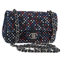 【原宿店限定】シャネル CHANEL ショルダーバッグ チェーン デニム ネイビー シルバー レディース 123521SM