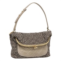 【原宿店限定】シャネル CHANEL ショルダーバッグ マトラッセ ウール グレー ゴールド レディース 127587V