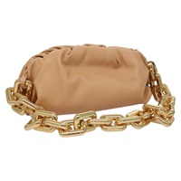 【原宿店限定】ボッテガヴェネタ BOTTEGAVENETA ショルダーバッグ チェーン レザー ベージュ ゴールド レディース 115522