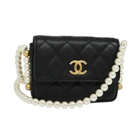 【原宿店限定】シャネル CHANEL ショルダーバッグ マトラッセ パール ラムスキン ブラック ゴールド レディース 124901
