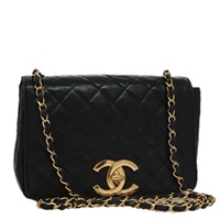 【原宿店限定】シャネル CHANEL ショルダーバッグ マトラッセ チェーン ラムスキン ブラック ゴールド レディース PP076