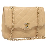 【原宿店限定】シャネル CHANEL ショルダーバッグ マトラッセ チェーン ラムスキン パリ限定 ベージュ ゴールド レディース bs26545