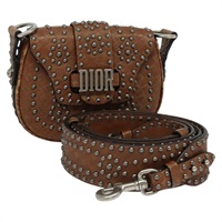 【原宿店限定】クリスチャンディオール Christian Dior ショルダーバッグ D-FENCE  レザー ブラウン レディース bs25342