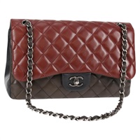 【原宿店限定】シャネル CHANEL ショルダーバッグ デカマトラッセ チェーン ラムスキン ブラウン レディース 127578SM