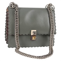 【原宿店限定】フェンディ FENDI ショルダーバッグ チェーン レザー グレー シルバー レディース 127855V