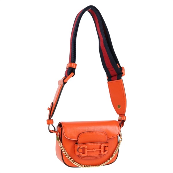 【原宿店限定】グッチ GUCCI ショルダーバッグ シェリーライン  レザー オレンジ レッド 726863 レディース 127887M