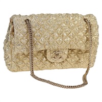 【原宿店限定】シャネル CHANEL ショルダーバッグ マトラッセ 23 ダブルフラップ チェーン コットン レザー ゴールド レディース 128126SV